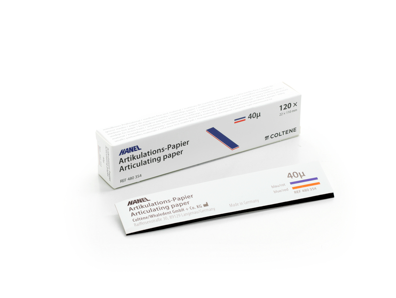 480354 Бумага артикуляционная крас-синяя 40 мкм 120шт (полоски) HANEL  Германия
