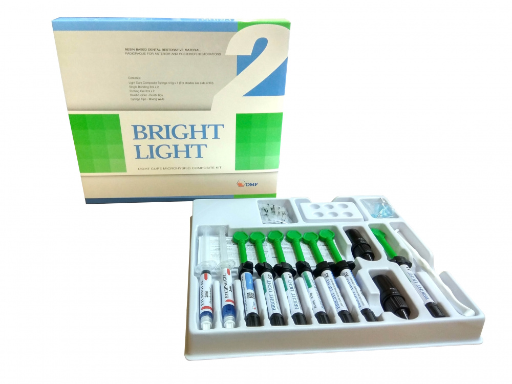 Bright Light  Брайт Лайт - микрогибридный композитный реставрац. (7 шпр х 4,5 г + протравка + бонд)